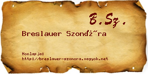 Breslauer Szonóra névjegykártya